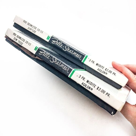 VTG Belle-Sharmeer Nylon Stockings Sz M Seamless Huge Bundle - Picture 13 of 14